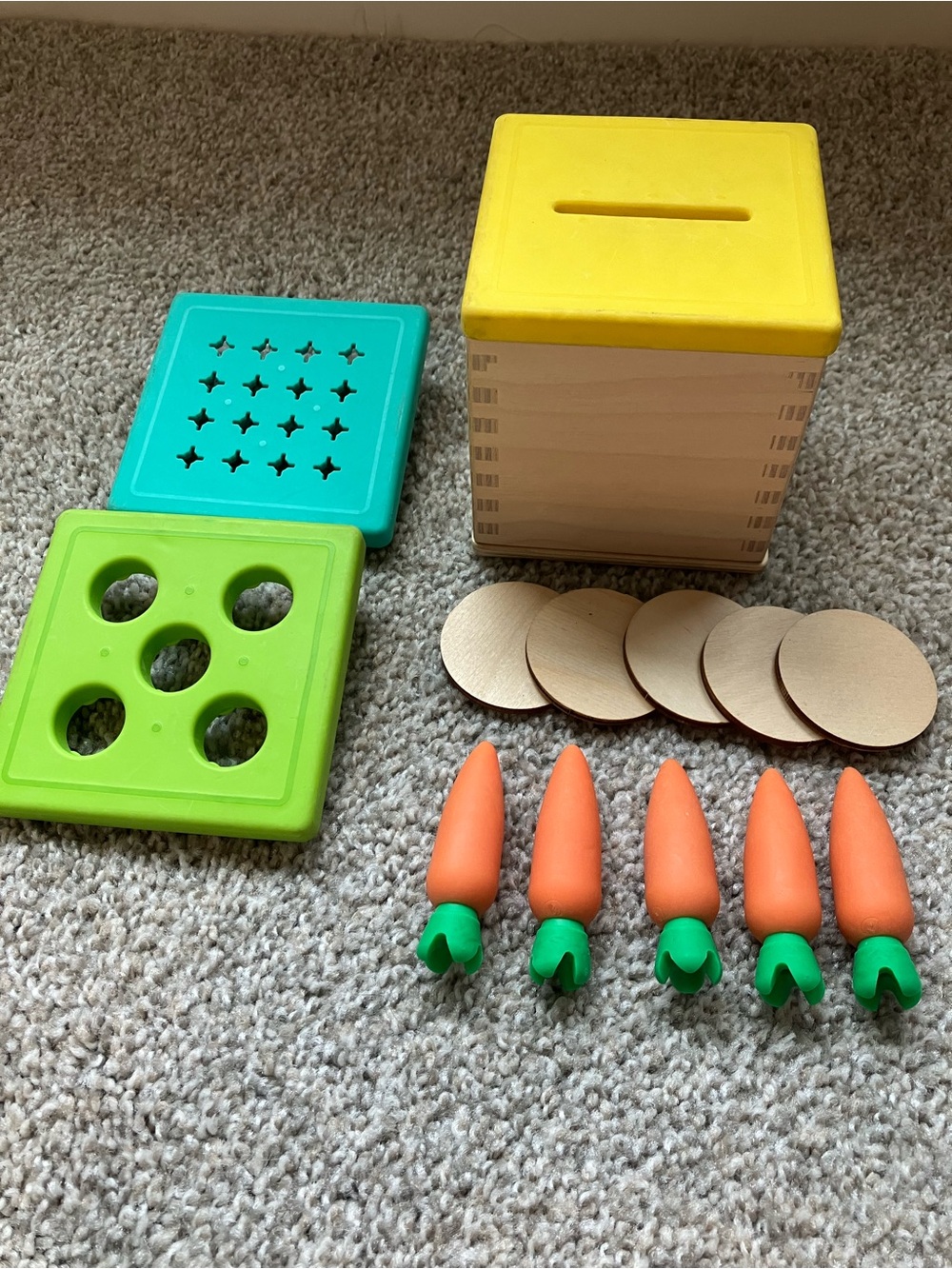Lovevery Wooden Coin Bank with Carrot Drop Box - The Babbler Playkit